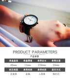 Leather Quartz Men Watch – Night Light Dial for Business Casual Attire