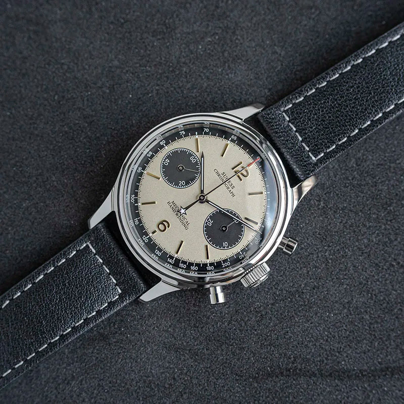 Sugess 1963 Mechanical Chronograph Watch – Sapphire Pilot Style for Men