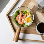 Glass Milk Pot with Wooden Handle – Heat Resistant Cookware for Kitchen Use