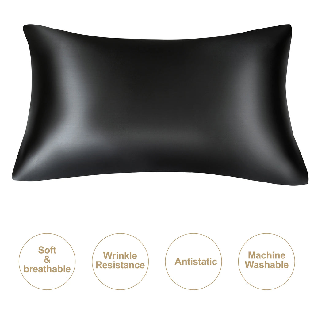 Mulberry Silk Pillowcase – Queen Standard Satin Sleep Case for Hair and Skin