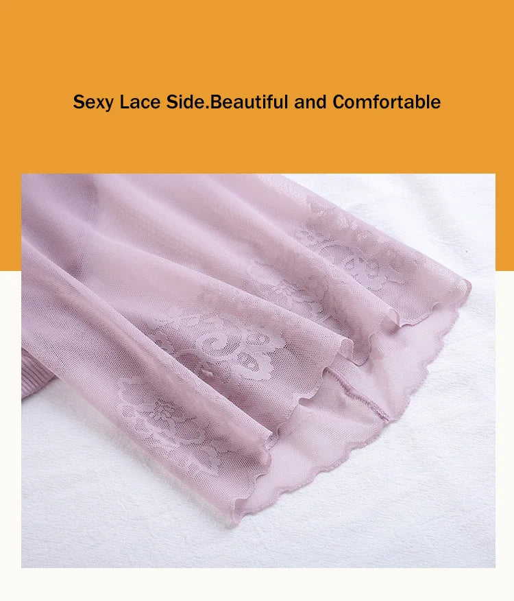 Plus Size Anti-Chafe Shorts – Seamless Lace Underskirt for Summer Comfort