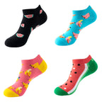 Avocado Cotton Boat Socks – Funny Fruit Pattern for Men and Women