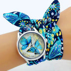 Fabric Wristwatch – Silver Quartz Analog Timepiece for Women