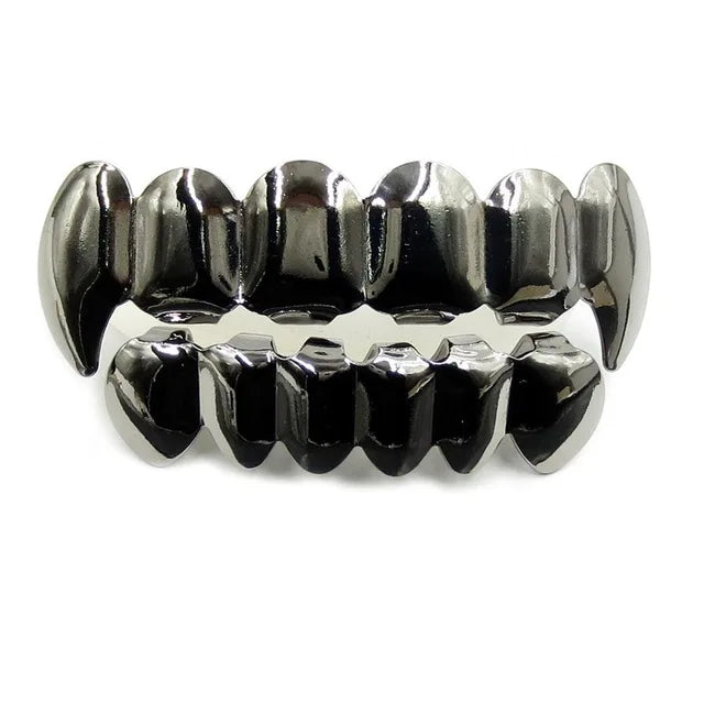 Rose Gold Hip Hop Grillz – Vampire Tooth Caps for Costume Cosplay Party