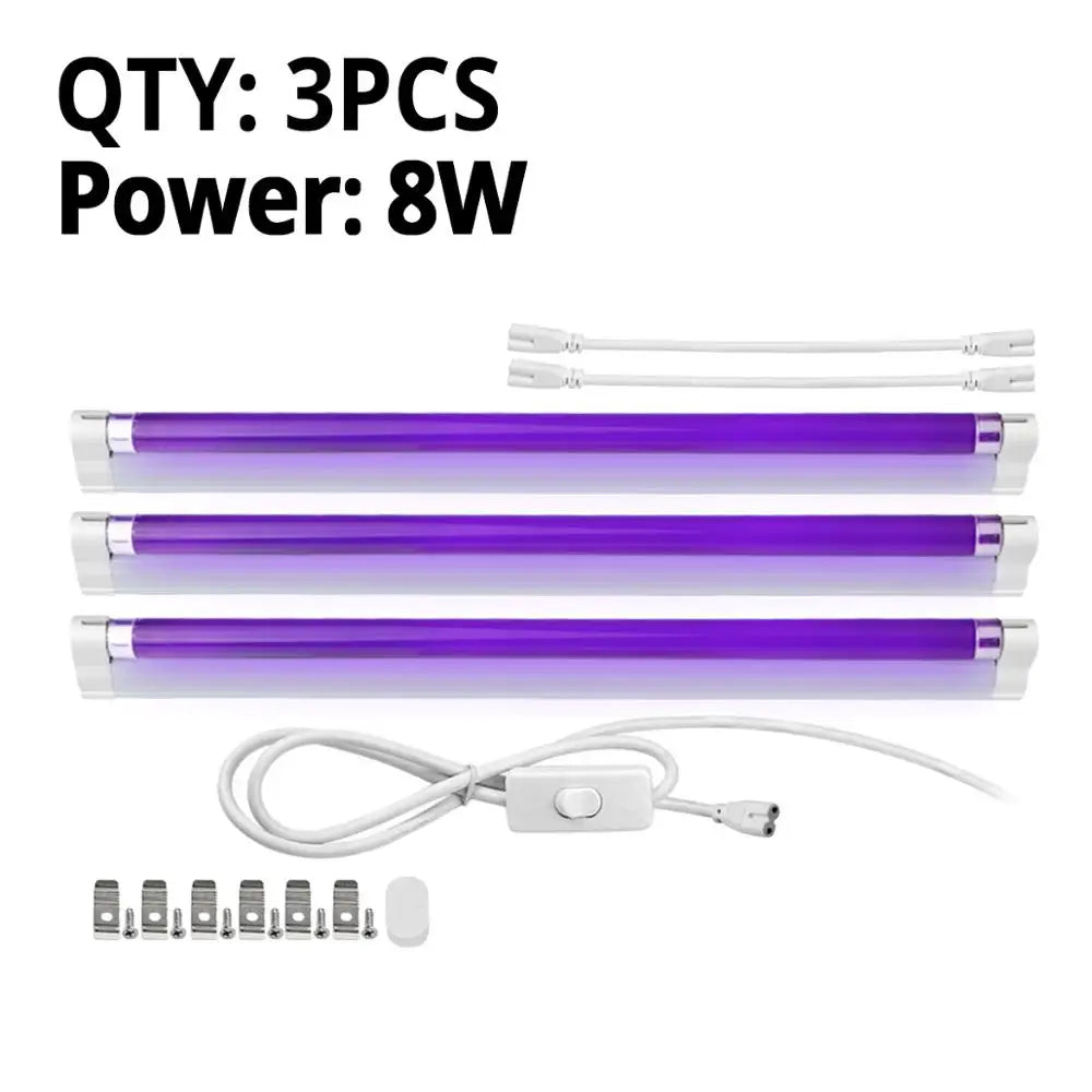 T5 UV Blacklight Tube – 8W 365nm Ultraviolet Lamp for Money Detection and Decor
