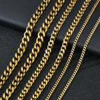 Stainless Steel Cuban Link Chain – 3-7mm Necklace for Men and Women