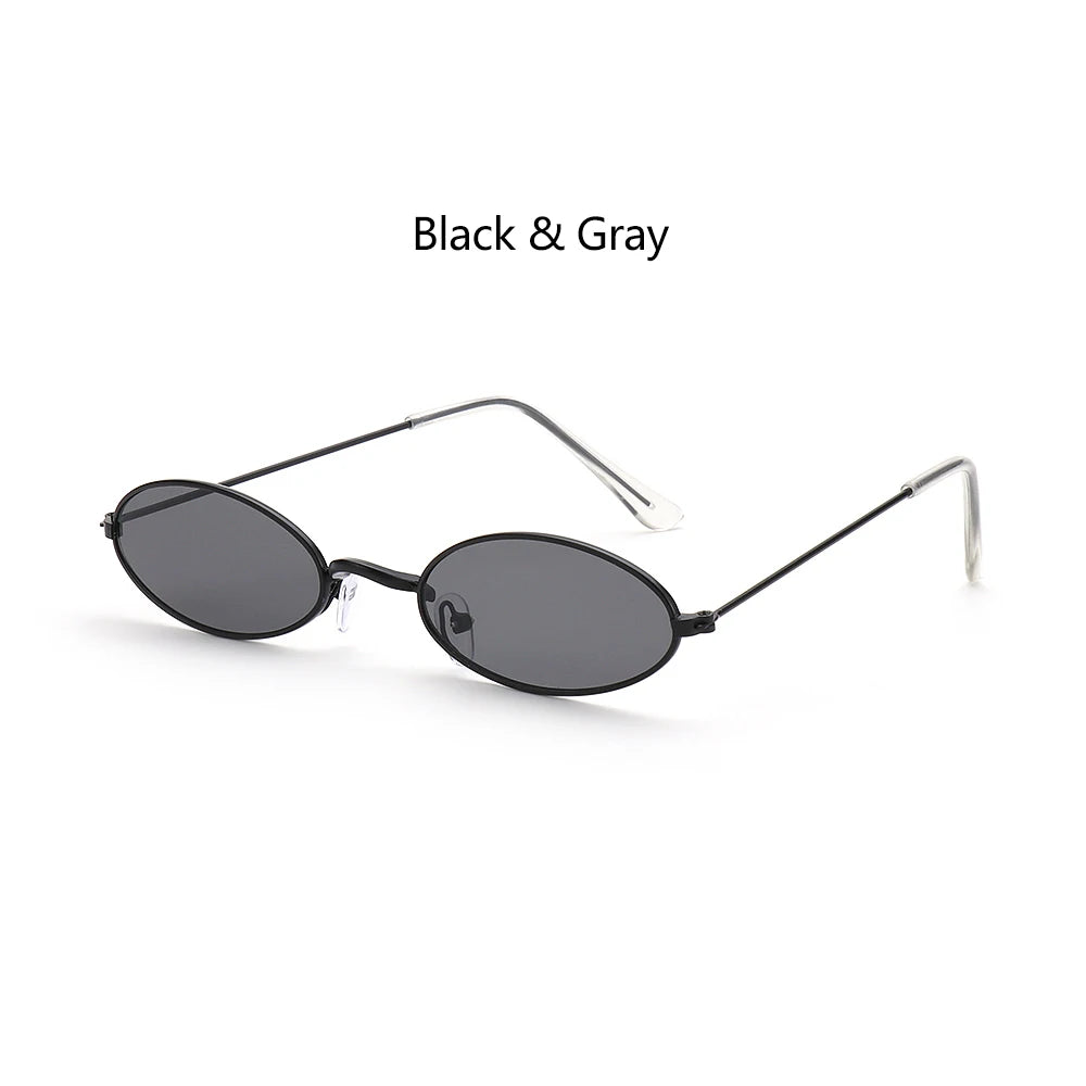 Retro Small Oval Sunglasses – UV400 Gradient Mirror Shades for Festival Wear