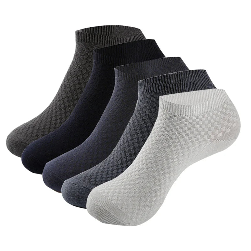 Bamboo Fiber Ankle Socks – Breathable Business Footwear for Men EU 39-48