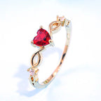Zircon Heart Ring – Minimalist Finger Jewelry for Romantic Birthday Gifts