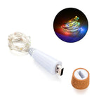 USB Rechargeable Cork Fairy Lights – 2m 20 LED String Lamp for Home Decor