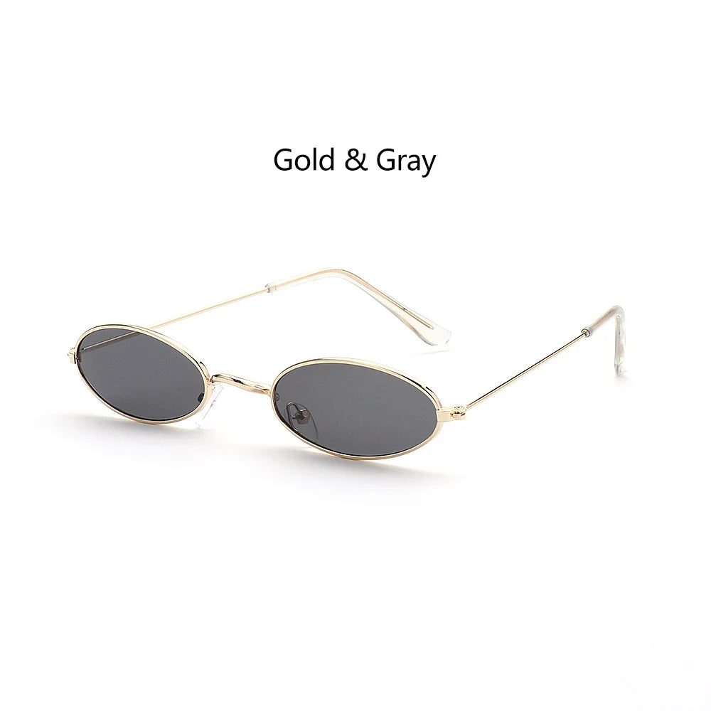 Retro Small Oval Sunglasses – UV400 Gradient Mirror Shades for Festival Wear