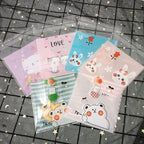 Self-Adhesive Bow-Knot Cookie Bags – 10x10cm Plastic Packaging for Parties