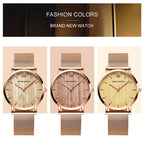 Rose Gold Stainless Steel Watch – Japan Quartz Waterproof for Ladies