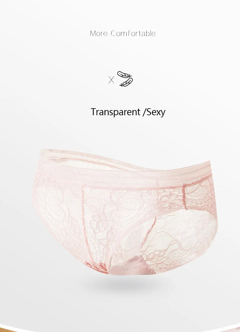 Seamless Lace Thong Panties – Low-Rise Cotton Crotch Lingerie for Women