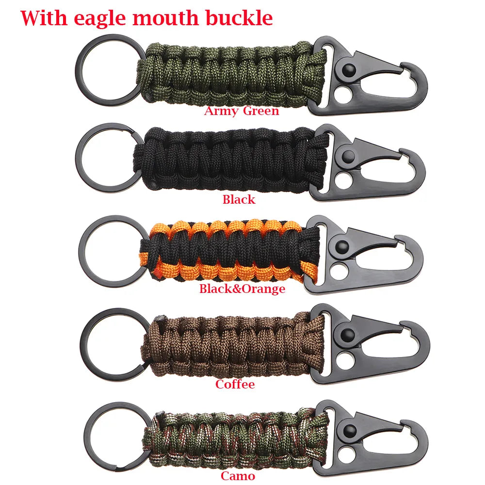 Paracord Survival Keychain – Military Carabiner for Outdoor Camping Gear