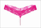 Lace G-String Thong – Pearl Back Bow Details for Sexy Lingerie