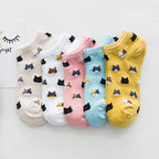 Cute Cat Ankle Socks – Cartoon Animal Kitten Cotton Hosiery for Women