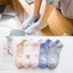 Cute Cat Ankle Socks – Cartoon Animal Kitten Cotton Hosiery for Women