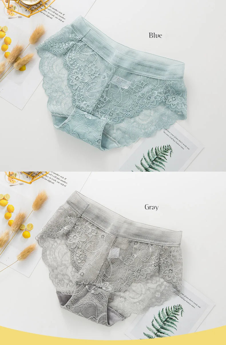 Seamless Lace Thong Panties – Low-Rise Cotton Crotch Lingerie for Women