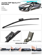 Front Windshield Wiper Blades – 24" and 20" Set for Audi A4 A5 A6 A7 Q3 Q5