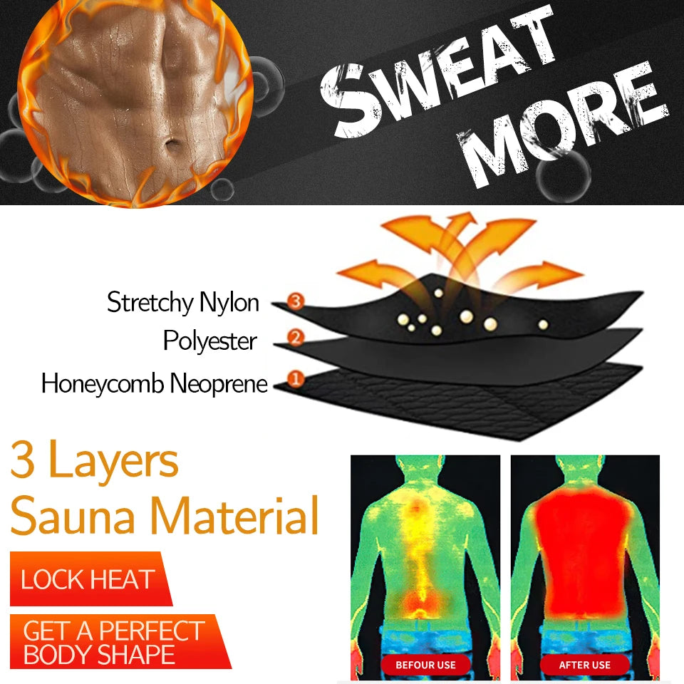 Men Sweat Sauna Vest – Neoprene Body Shaper for Gym Weight Loss
