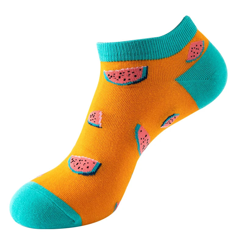Avocado Cotton Boat Socks – Funny Fruit Pattern for Men and Women