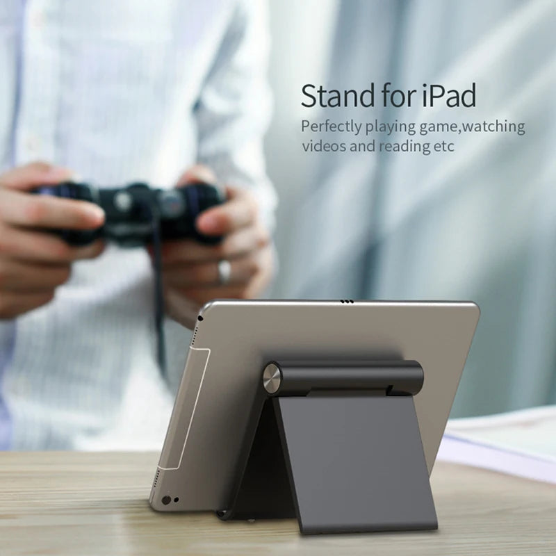 Adjustable Desk Phone Stand – Portable Aluminum Holder for Smartphones