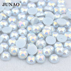 White AB Flatback Pearls – Assorted Size Beads for DIY Crafts and Jewelry