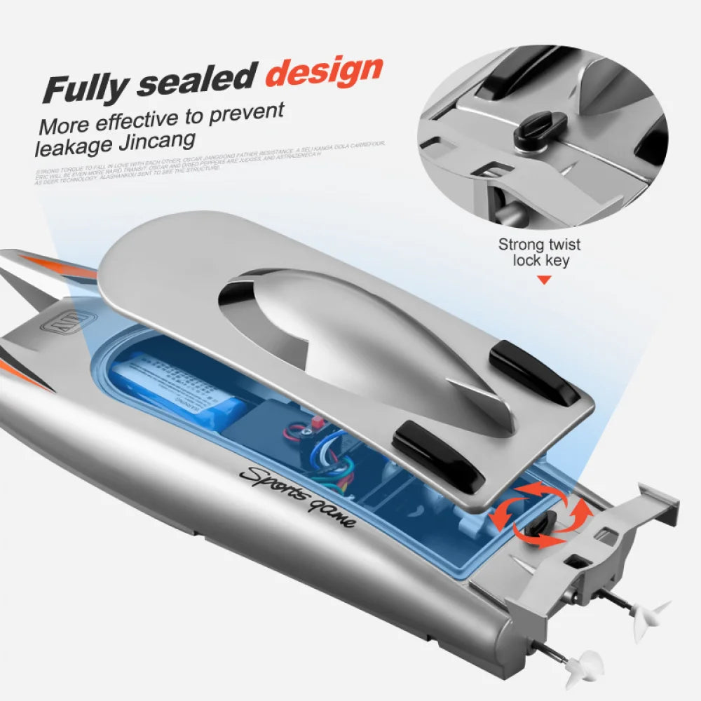 High Speed RC Racing Boat – 2.4G Dual Motor Watercraft for Kids