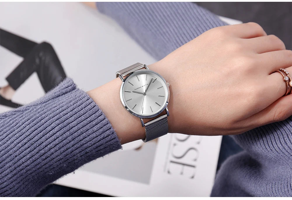 Rose Gold Stainless Steel Watch – Japan Quartz Waterproof for Ladies