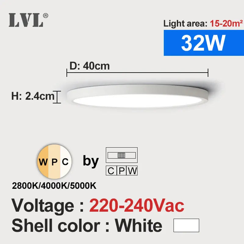 LED Ceiling Light – Wood Grain Golden Finish for Kitchen and Bedroom