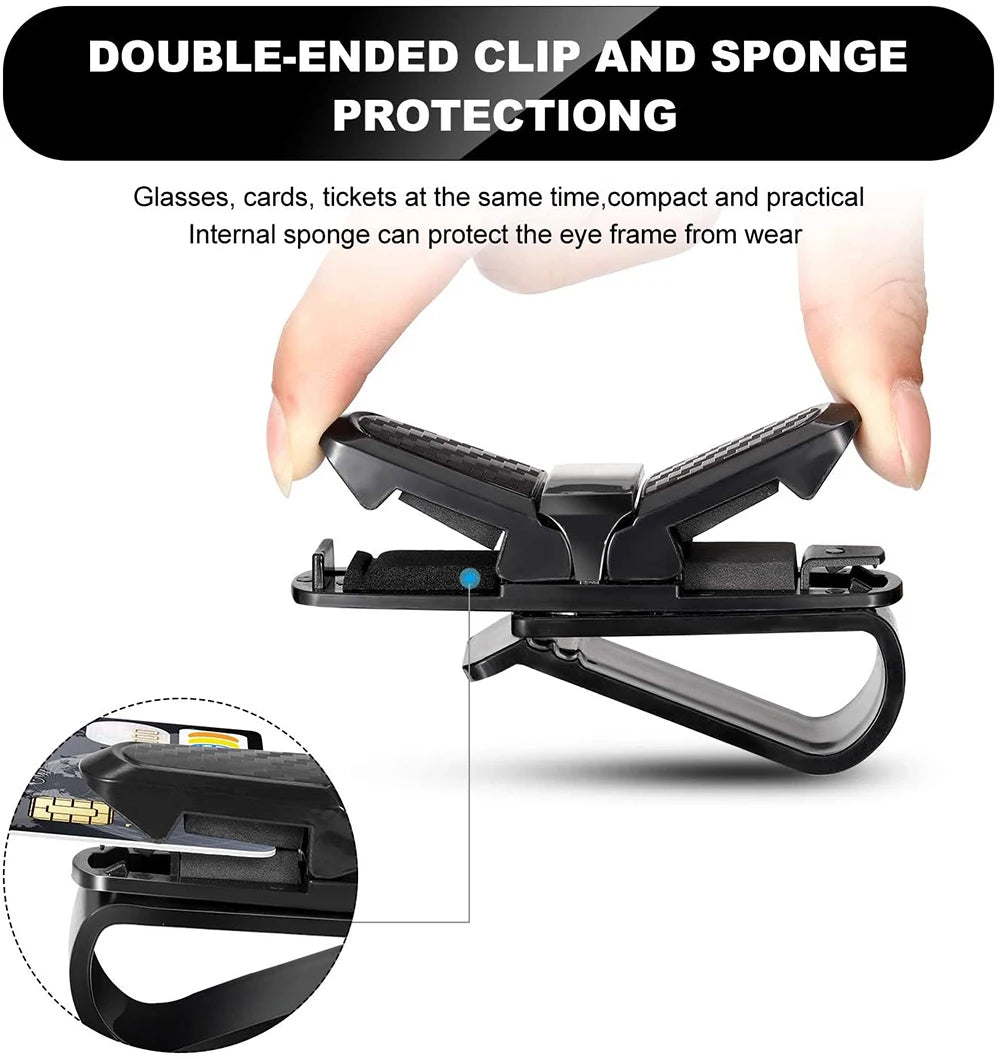 Car Sun Visor Glasses Holder – ABS Eyewear Clip for Vehicle Organization