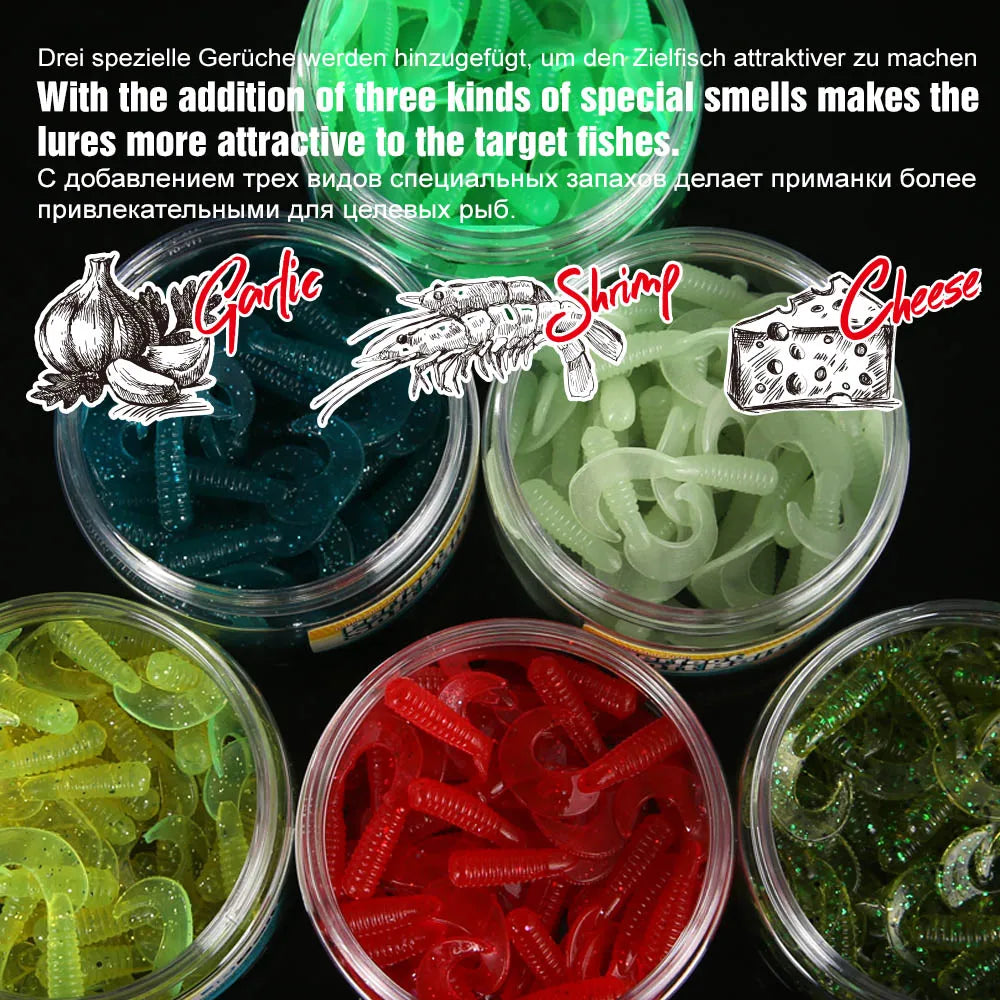 Luminous Rubber Worm Baits – 35mm Soft Swimbait for Freshwater Bass Fishing