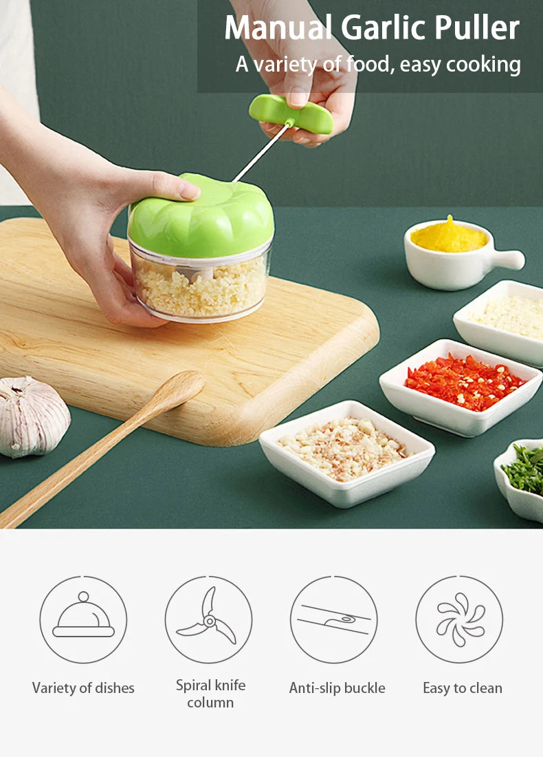 Manual Food Chopper – Multi-Function Vegetable Cutter for Kitchen Cooking