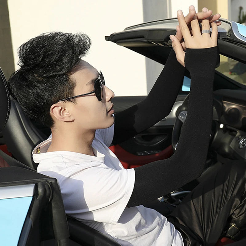 Ice Silk Arm Sleeves – UV Protection for Cycling Sports and Driving