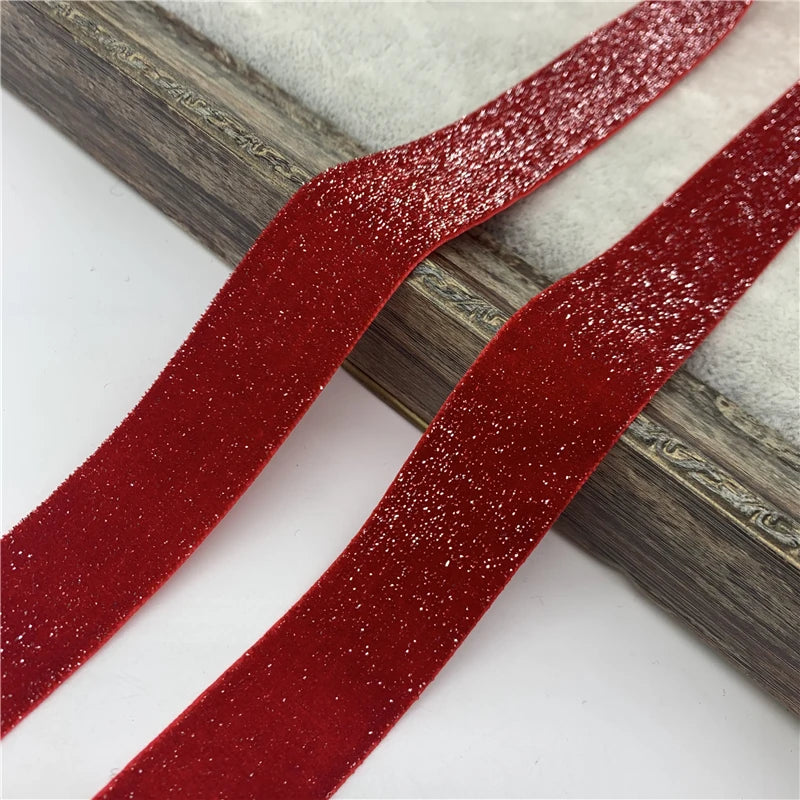 Gold Wire Velvet Ribbon – Decorative Trim for Wedding Gift Wrapping and DIY Bows