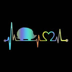Hedgehog Heartbeat Vinyl Decal – Waterproof Sticker for Cars and Laptops