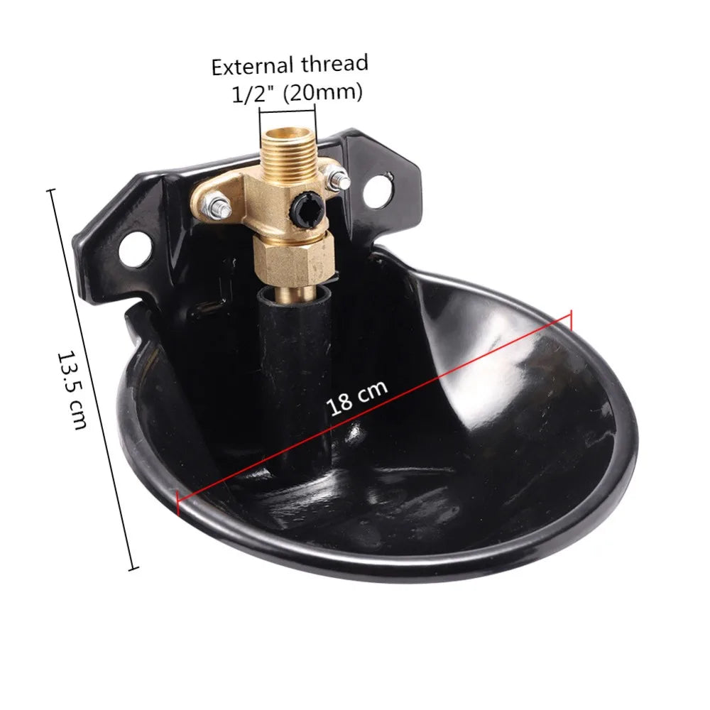 Cast Iron Sheep Water Bowl – Automatic Copper Valve for Farm Livestock