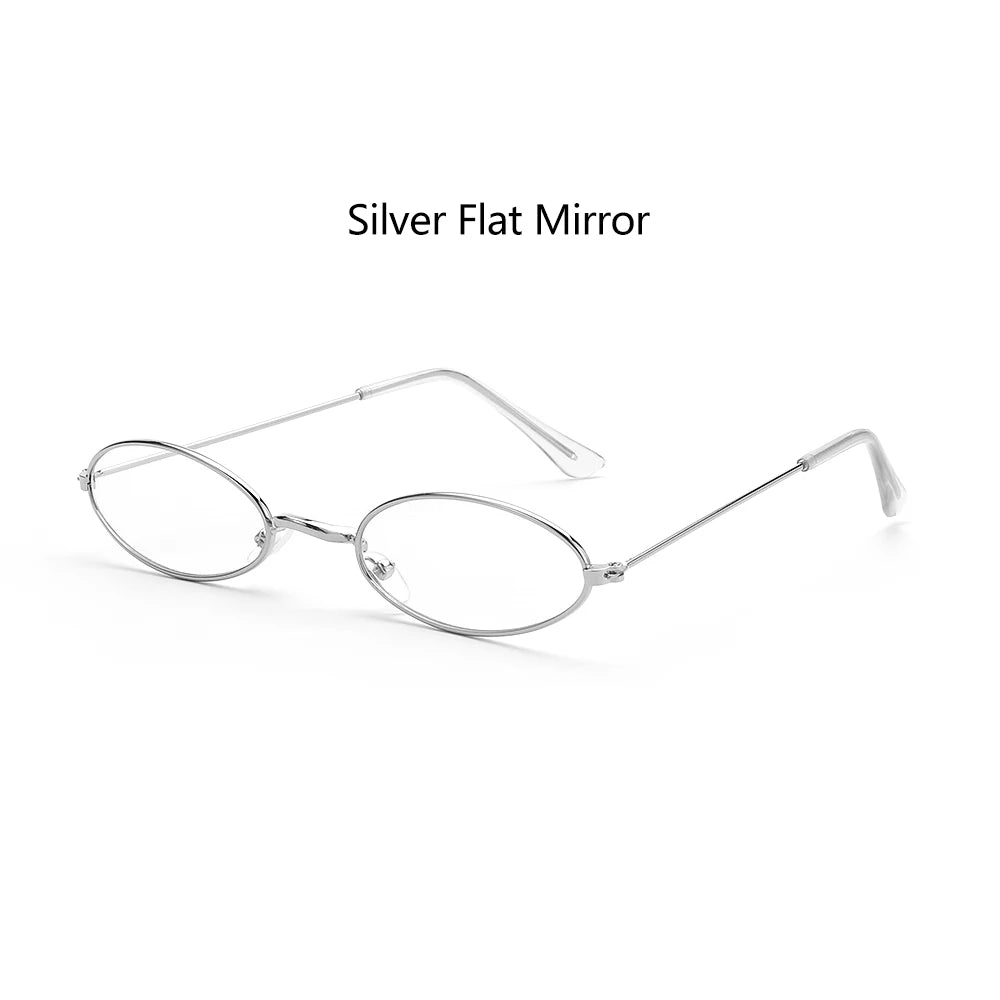 Retro Small Oval Sunglasses – UV400 Gradient Mirror Shades for Festival Wear