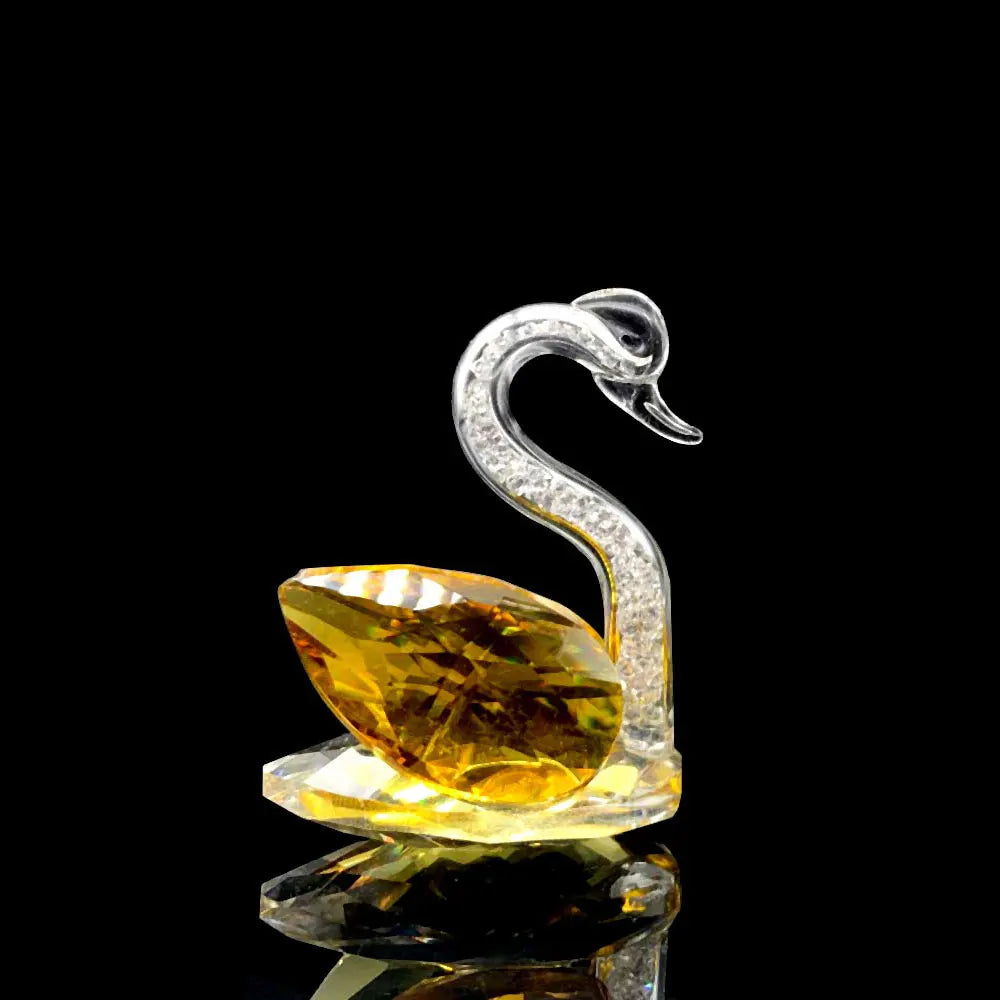 Crystal Swan Figurine – Diamond Glass Ornament for Home Decor and Kids Gifts