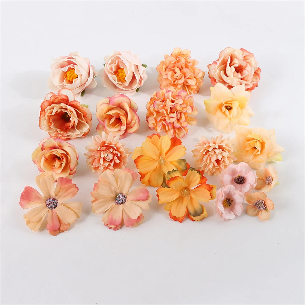 Artificial Flower Heads – Silk Craft Supplies for Wedding Home Decoration