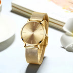Rose Gold Stainless Steel Watch – Japan Quartz Waterproof for Ladies