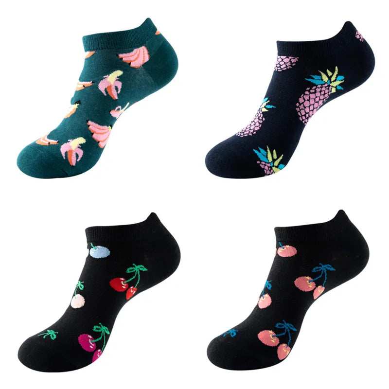 Avocado Cotton Boat Socks – Funny Fruit Pattern for Men and Women