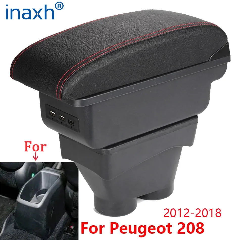 Center Console Armrest Box – Storage Organizer for Peugeot 208 2012-2018