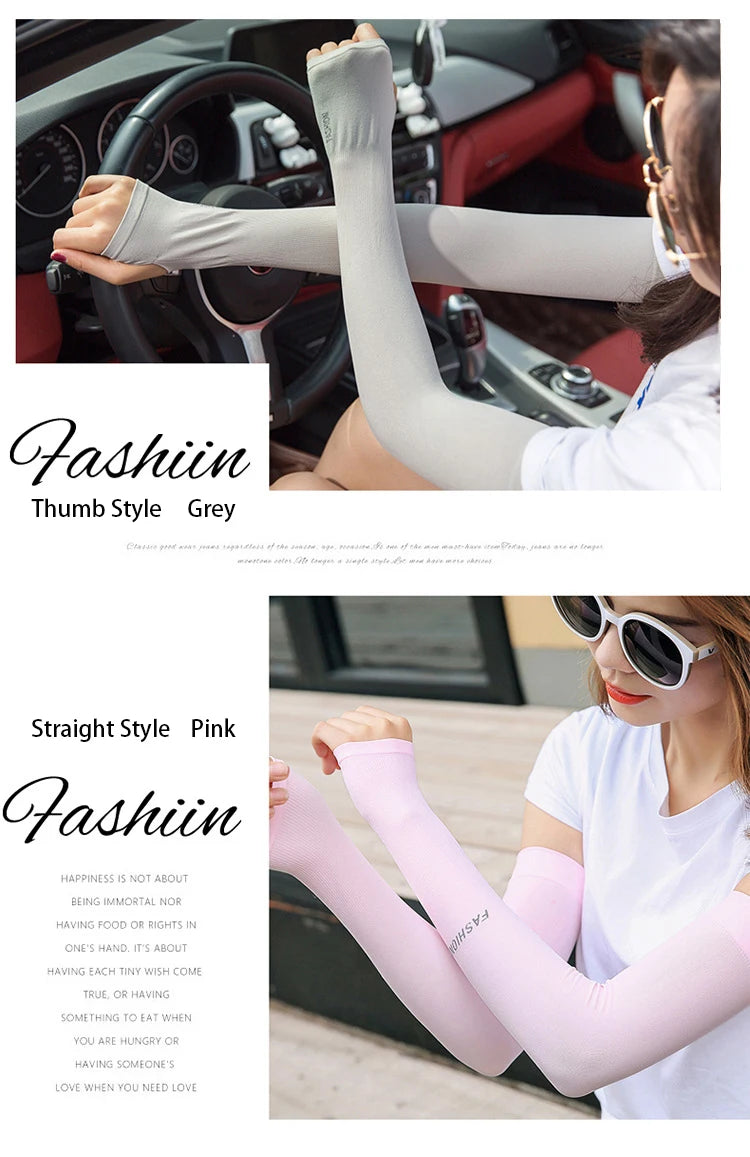 Ice Silk Arm Sleeves – UV Protection for Cycling Sports and Driving