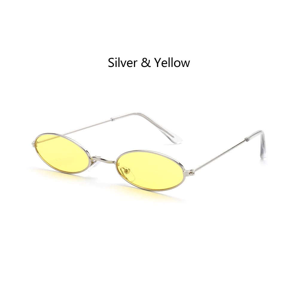 Retro Small Oval Sunglasses – UV400 Gradient Mirror Shades for Festival Wear