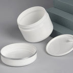 Refillable White Plastic Cosmetic Jar – Travel Size Container for Skincare
