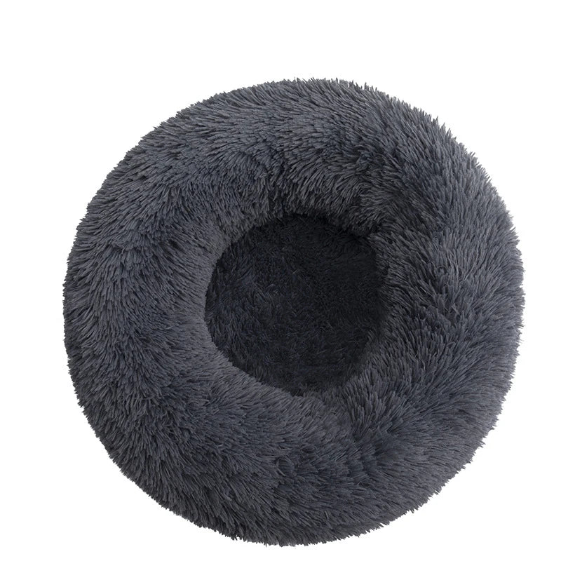100cm Plush Donut Pet Bed – Calming Round Mat for Large Dogs and Cats