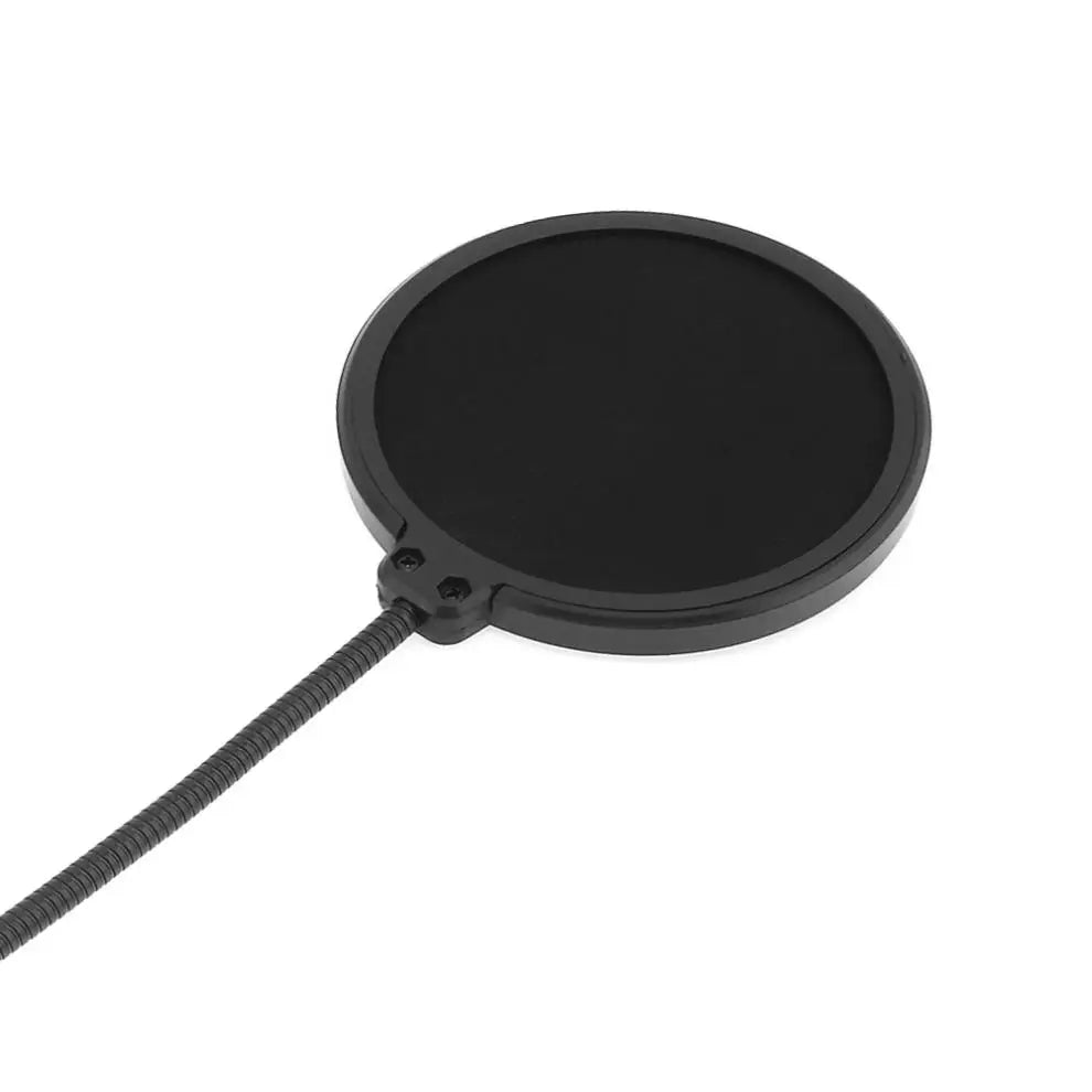 Double Layer Pop Filter – Flexible Mic Wind Screen for Studio Recording