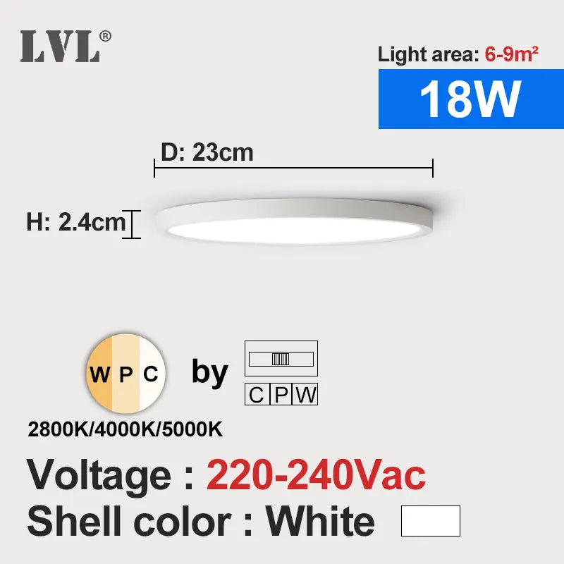 LED Ceiling Light – Wood Grain Golden Finish for Kitchen and Bedroom